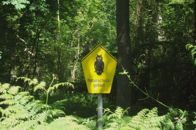 NSG-Schild im Wald